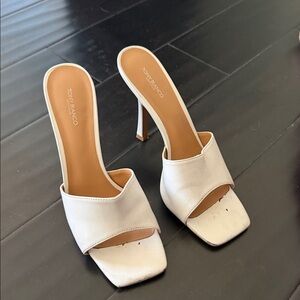 Tony Bianco Cream Open-Toe Mules